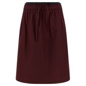 Prada Bordeaux Polyester Midi Women's Skirt